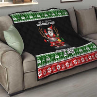 Santa Claus Drive A JEEP Quilt Funny Xmas Holiday Patterns - Wonder Print Shop