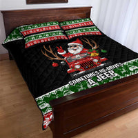 Santa Claus Drive A JEEP Quilt Bed Set Funny Xmas Holiday Patterns - Wonder Print Shop