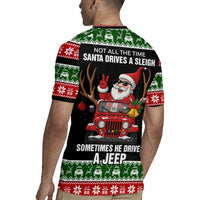 Santa Claus Drive A JEEP Rugby Jersey Funny Xmas Holiday Patterns - Wonder Print Shop