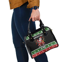 Santa Claus Drive A JEEP Shoulder Handbag Funny Xmas Holiday Patterns - Wonder Print Shop