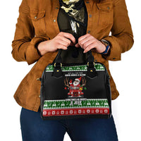 Santa Claus Drive A JEEP Shoulder Handbag Funny Xmas Holiday Patterns - Wonder Print Shop