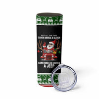 Santa Claus Drive A JEEP Skinny Tumbler Funny Xmas Holiday Patterns - Wonder Print Shop