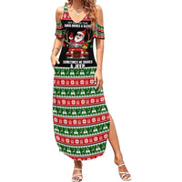 Santa Claus Drive A JEEP Summer Maxi Dress Funny Xmas Holiday Patterns - Wonder Print Shop