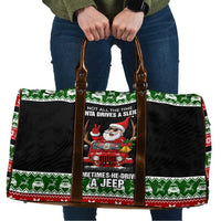 Santa Claus Drive A JEEP Travel Bag Funny Xmas Holiday Patterns - Wonder Print Shop