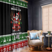 Santa Claus Drive A JEEP Window Curtain Funny Xmas Holiday Patterns - Wonder Print Shop