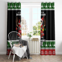 Santa Claus Drive A JEEP Window Curtain Funny Xmas Holiday Patterns - Wonder Print Shop