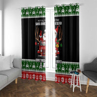 Santa Claus Drive A JEEP Window Curtain Funny Xmas Holiday Patterns - Wonder Print Shop