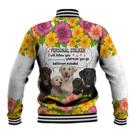 Labrador Retriever Personal Stalker Christmas Baseball Jacket Funny Xmas Holiday Patterns - Wonder Print Shop