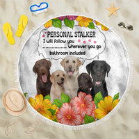Labrador Retriever Personal Stalker Christmas Beach Blanket Funny Xmas Holiday Patterns - Wonder Print Shop