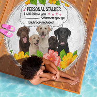 Labrador Retriever Personal Stalker Christmas Beach Blanket Funny Xmas Holiday Patterns - Wonder Print Shop