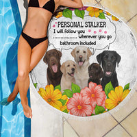 Labrador Retriever Personal Stalker Christmas Beach Blanket Funny Xmas Holiday Patterns - Wonder Print Shop