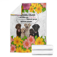 Labrador Retriever Personal Stalker Christmas Blanket Funny Xmas Holiday Patterns - Wonder Print Shop