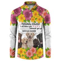 Labrador Retriever Personal Stalker Christmas Button Sweatshirt Funny Xmas Holiday Patterns - Wonder Print Shop