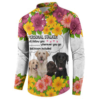 Labrador Retriever Personal Stalker Christmas Button Sweatshirt Funny Xmas Holiday Patterns - Wonder Print Shop