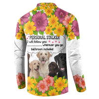 Labrador Retriever Personal Stalker Christmas Button Sweatshirt Funny Xmas Holiday Patterns - Wonder Print Shop