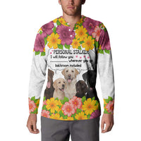 Labrador Retriever Personal Stalker Christmas Button Sweatshirt Funny Xmas Holiday Patterns - Wonder Print Shop