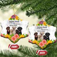 Labrador Retriever Personal Stalker Christmas Ceramic Ornament Funny Xmas Holiday Patterns - Wonder Print Shop