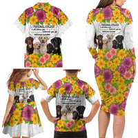 Labrador Retriever Personal Stalker Christmas Family Matching Long Sleeve Bodycon Dress and Hawaiian Shirt Funny Xmas Holiday Patterns - Wonder Print Shop