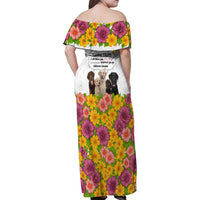 Labrador Retriever Personal Stalker Christmas Family Matching Off Shoulder Maxi Dress and Hawaiian Shirt Funny Xmas Holiday Patterns - Wonder Print Shop