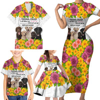 Labrador Retriever Personal Stalker Christmas Family Matching Short Sleeve Bodycon Dress and Hawaiian Shirt Funny Xmas Holiday Patterns - Wonder Print Shop
