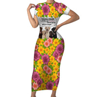 Labrador Retriever Personal Stalker Christmas Family Matching Short Sleeve Bodycon Dress and Hawaiian Shirt Funny Xmas Holiday Patterns - Wonder Print Shop