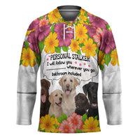 Labrador Retriever Personal Stalker Christmas Hockey Jersey Funny Xmas Holiday Patterns - Wonder Print Shop