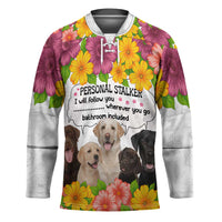 Labrador Retriever Personal Stalker Christmas Hockey Jersey Funny Xmas Holiday Patterns - Wonder Print Shop