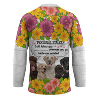 Labrador Retriever Personal Stalker Christmas Hockey Jersey Funny Xmas Holiday Patterns - Wonder Print Shop