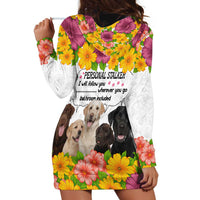 Labrador Retriever Personal Stalker Christmas Hoodie Dress Funny Xmas Holiday Patterns - Wonder Print Shop
