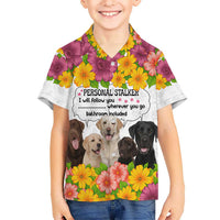 Labrador Retriever Personal Stalker Christmas Kid Hawaiian Shirt Funny Xmas Holiday Patterns - Wonder Print Shop
