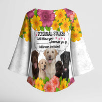 Labrador Retriever Personal Stalker Christmas Kimono Sleeve Blouse Funny Xmas Holiday Patterns - Wonder Print Shop