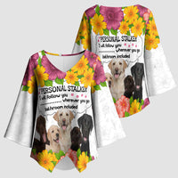 Labrador Retriever Personal Stalker Christmas Kimono Sleeve Blouse Funny Xmas Holiday Patterns - Wonder Print Shop