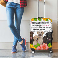 Labrador Retriever Personal Stalker Christmas Luggage Cover Funny Xmas Holiday Patterns - Wonder Print Shop