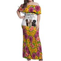 Labrador Retriever Personal Stalker Christmas Off Shoulder Maxi Dress Funny Xmas Holiday Patterns - Wonder Print Shop