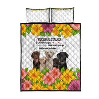 Labrador Retriever Personal Stalker Christmas Quilt Bed Set Funny Xmas Holiday Patterns - Wonder Print Shop