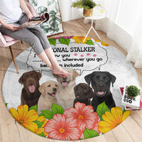 Labrador Retriever Personal Stalker Christmas Round Carpet Funny Xmas Holiday Patterns - Wonder Print Shop