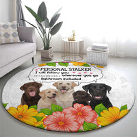 Labrador Retriever Personal Stalker Christmas Round Carpet Funny Xmas Holiday Patterns - Wonder Print Shop