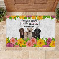 Labrador Retriever Personal Stalker Christmas Rubber Doormat Funny Xmas Holiday Patterns - Wonder Print Shop