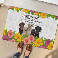 Labrador Retriever Personal Stalker Christmas Rubber Doormat Funny Xmas Holiday Patterns - Wonder Print Shop
