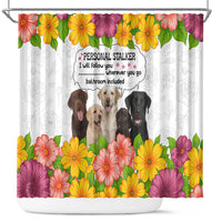 Labrador Retriever Personal Stalker Christmas Shower Curtain Funny Xmas Holiday Patterns - Wonder Print Shop