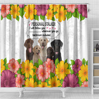 Labrador Retriever Personal Stalker Christmas Shower Curtain Funny Xmas Holiday Patterns - Wonder Print Shop