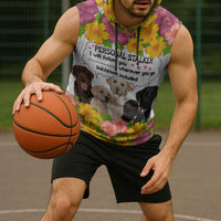 Labrador Retriever Personal Stalker Christmas Sleeveless Hoodie Funny Xmas Holiday Patterns - Wonder Print Shop