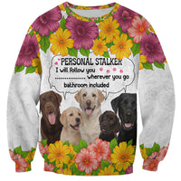 Labrador Retriever Personal Stalker Christmas Sweatshirt Funny Xmas Holiday Patterns - Wonder Print Shop