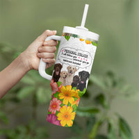 Labrador Retriever Personal Stalker Christmas Tumbler With Handle Funny Xmas Holiday Patterns - Wonder Print Shop