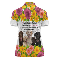 Labrador Retriever Personal Stalker Christmas Women Polo Shirt Funny Xmas Holiday Patterns - Wonder Print Shop