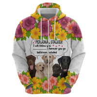 Labrador Retriever Personal Stalker Christmas Zip Hoodie Funny Xmas Holiday Patterns - Wonder Print Shop