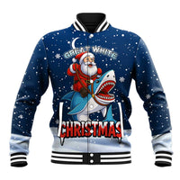 Great White Christmas Shark Christmas Baseball Jacket Funny Xmas Holiday Patterns - Wonder Print Shop