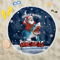 Great White Christmas Shark Christmas Beach Blanket Funny Xmas Holiday Patterns - Wonder Print Shop