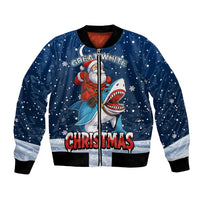 Great White Christmas Shark Christmas Bomber Jacket Funny Xmas Holiday Patterns - Wonder Print Shop