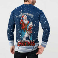 Great White Christmas Shark Christmas Button Sweatshirt Funny Xmas Holiday Patterns - Wonder Print Shop